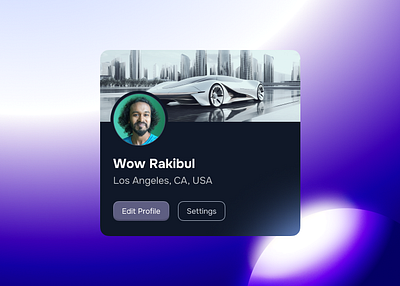 Profile Card UI card design profile ui ui web design wow rakibul wowrakibul
