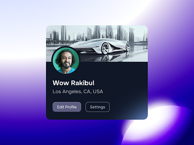 Profile Card UI card design profile ui ui web design wow rakibul wowrakibul