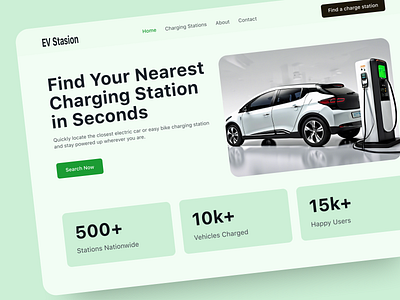 Electric Charging Station Website animation charging point electric car electric charging station hubstation ui uidesign uiux web web app website