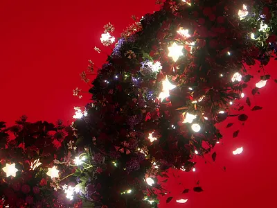 wild flowers 3d abstraction animation background branding c4d design field flowers glow graphic design light loop motion graphics red screensaver