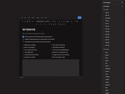 Responsive WYSIWYG UI component in Figma branding design design system figma interface ui ui kit ux