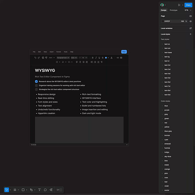 Responsive WYSIWYG UI component in Figma branding design design system figma interface ui ui kit ux