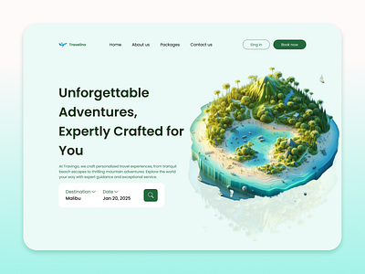 Travelino Landing Page art concept designer figma illustration landing landingpage travel travelagency ui uidesign uiux website