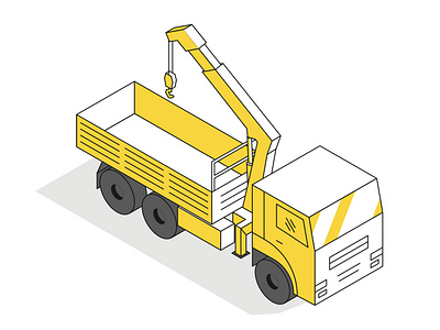 Manipulator crane isometric illustration crane heavy equipment isometric illustration manipulator vector illustration vehicle