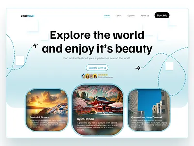 zealtravel (traveling website) branding graphic design illustration landing page ui web design