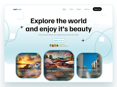 zealtravel (traveling website) branding graphic design illustration landing page ui web design