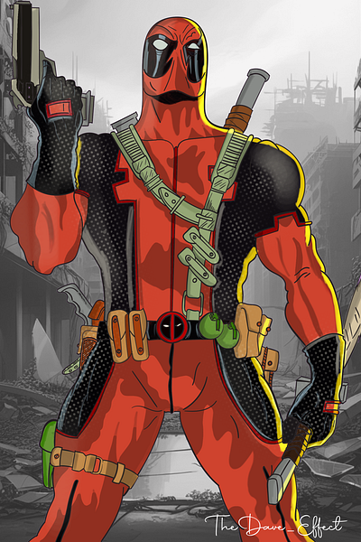 Deadpool Study animation illustration vector