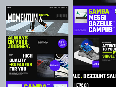 Shoe E-Commerce Website Design - MOMENTUM ecommerce ecommerce landing page ecommerce website footwear landing page shoe ecommerce shoe landing page shoe store shoe website shoe website design shoes store sneakers web web design