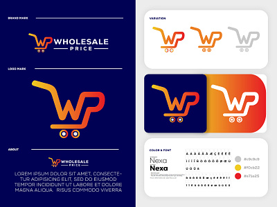 Wholesale Price clothing Brand Logo | Logo Design | WP Logo branding clothing logo design gradeint graphic design iconic identity illustration letter logo logo logo design minimal logo modern shopping cart logo startup logo wp logo