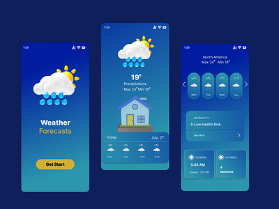 Weather Check out Mobile app ui concept