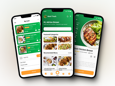 Nutri Track - Your Personal Calorie Guardian calori track cooking delivery foodie healty healty food mobile mobile app ui design