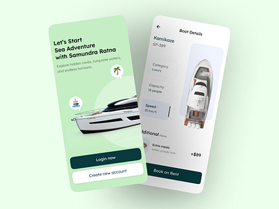 Yacht Rent App UI (Samudra Ratna) app design boat charter app boat rental app coastal app luxury travel app marine app marine tourism app mobile app mobile app design ocean app samudra ratna app travel app travel booking app ui design user experience user interface ux design vacation rental app yacht charter app yacht rental app