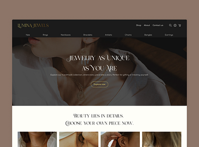 Daily UI Challenge #012 app dailyui dailyui0012 day12 design ecommerce ecommerceshop handmadejewellery jewellery shop ui uiux ux webdesign