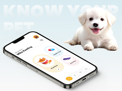 Know Your Pet - Pet Care figma kalpesh kotadiya kmphitech mobile app design mobile app development mobile uiux modern design pet care pet care app design trending ui ui design uux ux design