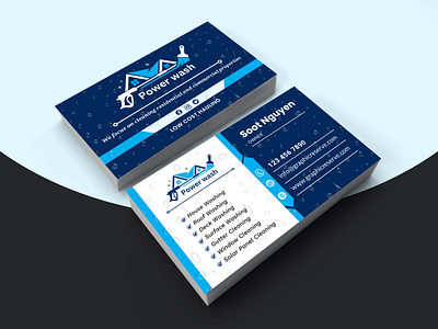 Pressure Washing Business Card Template Canva business card canva template business card design template cleaning business card power cleaning business card pressure washing business card