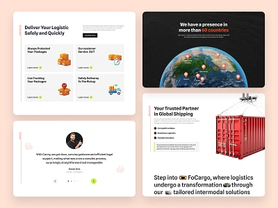 Cargo Shipment Logistic Website Design - FoCargo agency cargo delivery figma focotik landing page logistics parcel shipment ui ui ux design user interface ux design website website design website ui