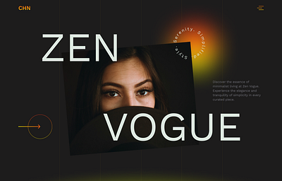 Hero Section Zen Vogue 2024 branding ui uidesign uiinterfece uiux userexperiece webdesign