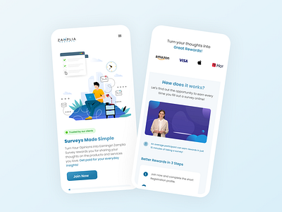 Zamplia Survey App productdesign ui uiux