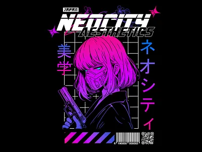 Vaporwave Cyberpunk Designs brand cyberpunk design graphic design illustration illustrator merch photoshop print on demand product retro t shirt t shirt design vaporwave vintage