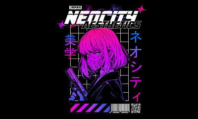 Vaporwave Cyberpunk Designs brand cyberpunk design graphic design illustration illustrator merch photoshop print on demand product retro t shirt t shirt design vaporwave vintage