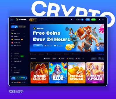 Crypto Responsive web App gaming design landing page landing pages ui user interface web applications webapp