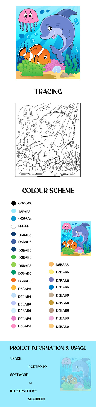 Illustration 4 adobe illustrator animal illustration coloring book fish illustration graphic design illustration sea animals illustrations vector art