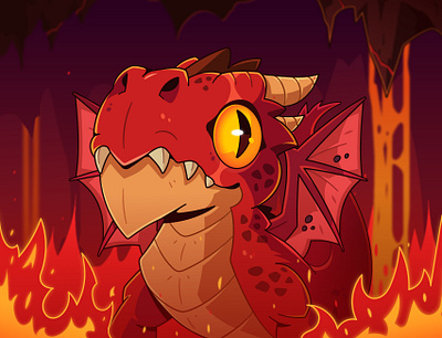 Wizard Spin: Promo Art 3 2d adobe illustrator art baby dragon blaze cartoon character design cute dragon dragonfire drawing fire flame flying game illustration magic mythic red wings