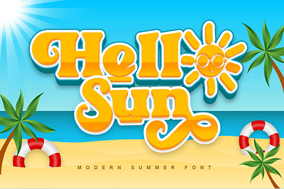 Hello Sun - Modern Summer Font branding font logotype typeface