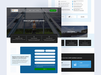 Solar panel web design branding design figma glass solar panel landingpage solar solarenergy solarpanel solarpower solarsystem ui ui design ui ux usa user interface web design
