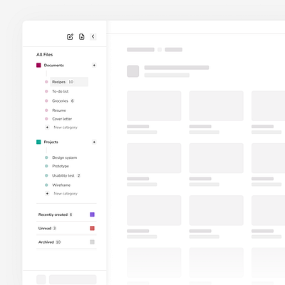 Documents Desktop App app desktop loading state ui ux wireframe