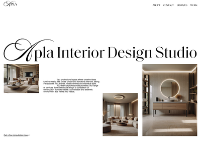 Interior Design Studio design heropage interiordesignstudio landingpage ui ux webdesign