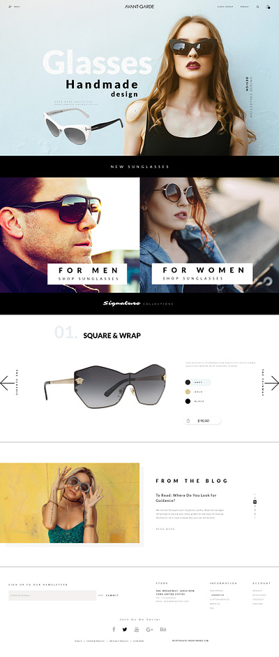 Ecommerce Website UI Design For Sunglasses Store graphic design shopify theme ui ui design web design