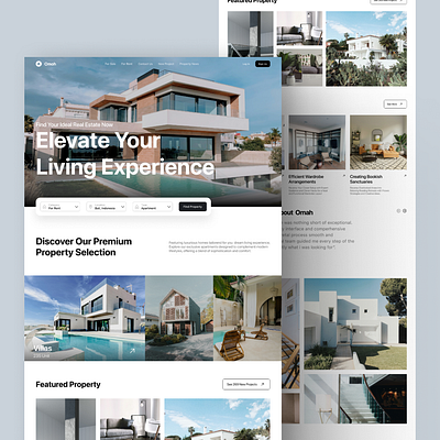 Omah - Real Estate Landing Page property real estate simple ui uidesign uiux design ux