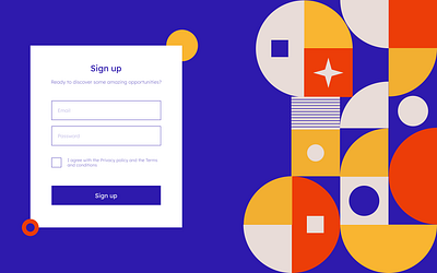 Registration page in the Bauhaus style bauhaus branding design ui