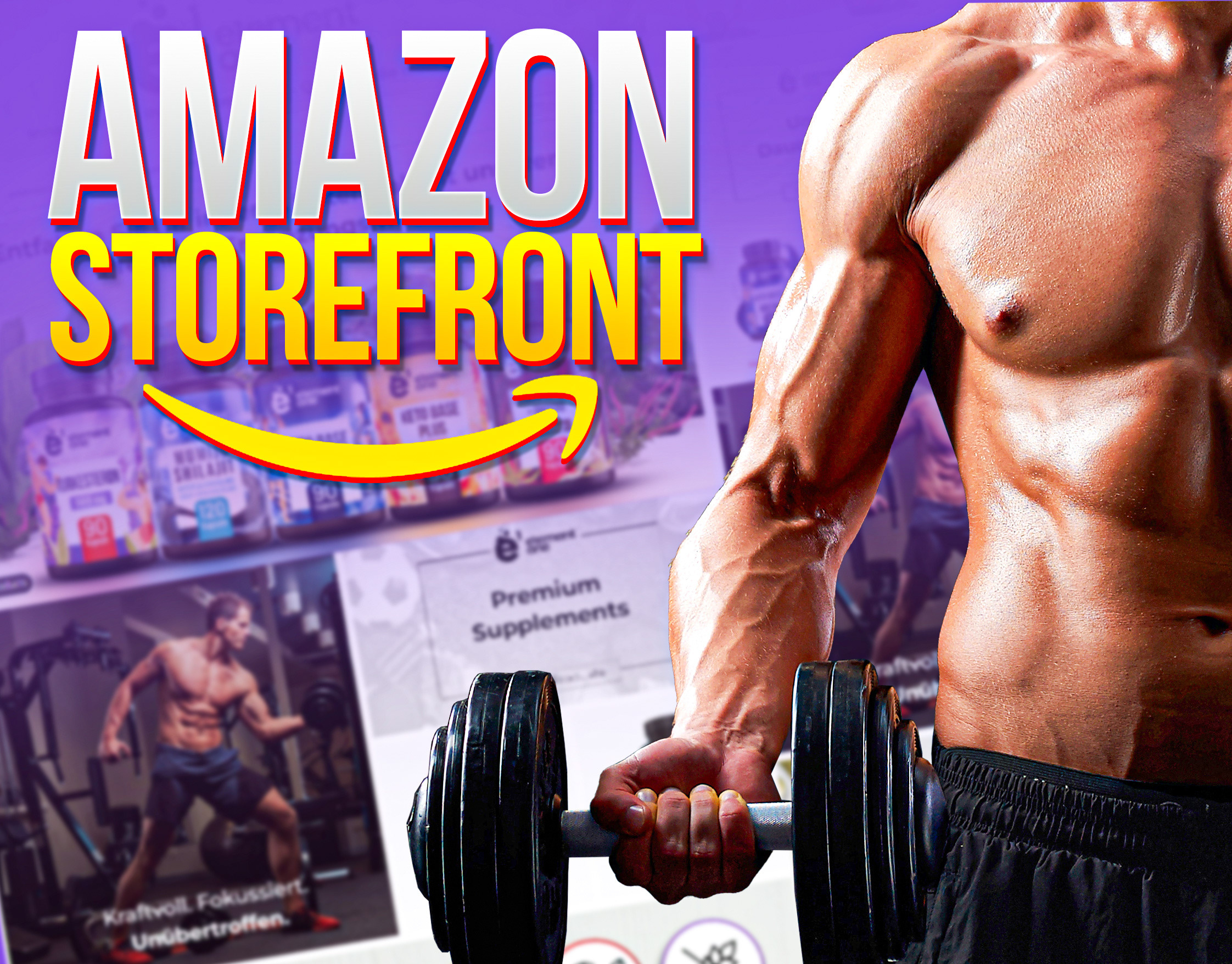 German Amazon Storefront Design - Premium Supplements amazon branding design graphic design graphicdesign illustration listingimages photoshop