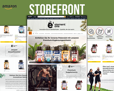 German Amazon Storefront Design - Premium Supplements amazon branding design graphic design graphicdesign illustration listingimages photoshop