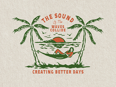 The Sound of the Waves Collide artwork badge branding design graphic design illustration merchandise t shirt design vector vintage design