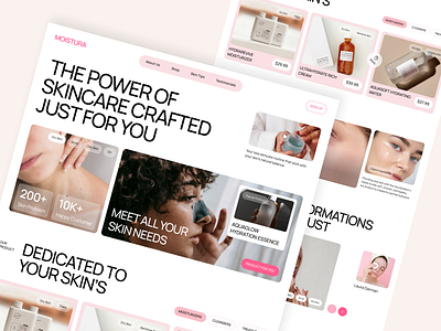 Moistura - Skincare Landing Page beauty beautyproduct cosmetic design designinspiration figma graphic design landingpage makeup skincare ui uiinspiration web webdesign website