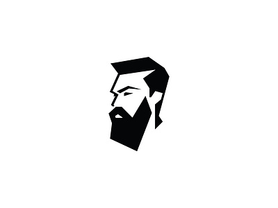 Geometric Bearded Man Logo barber beard branding design face geometric icon identity illustration logo male man manly mark minimalist modern portrait symbol vector warrior