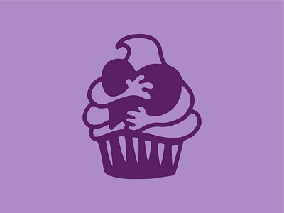 Baked with Love bakery branding cupcake hug icon illustration logo sweet