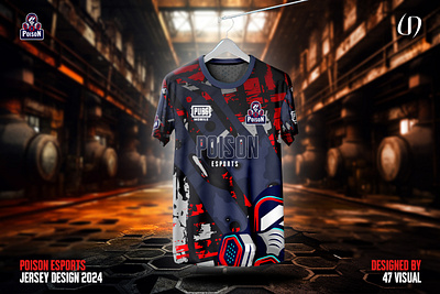 Poison E sports Jersey Design 2024 ads banner apparel design esport gaming jersey graphic design jersey jersey design pubg mobile social media sports jersey ui