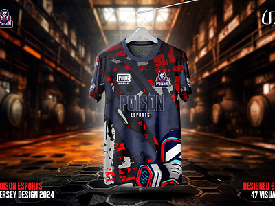 Poison E sports Jersey Design 2024 ads banner apparel design esport gaming jersey graphic design jersey jersey design pubg mobile social media sports jersey ui