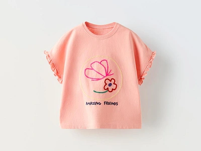 T-SHIRT Design for Zara Girls embroidery graphic design illustration print design zara