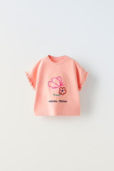 T-SHIRT Design for Zara Girls embroidery graphic design illustration print design zara