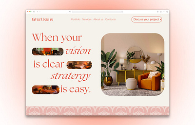 ARTISTIC INTERIOR DESIGN AGENCY WEBSITE LANDING PAGE agency website branding creative figma graphic design interior design interior website landing page product design ui uiux webdesign website website design