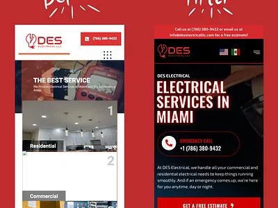 Des Electrical's Before & After branding design graphic design illustration logo ui ui design uiux web design webdesign website design wordpress wordpress design wordpress website