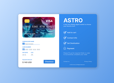 Astro - Checkout page dailyui ui web design website