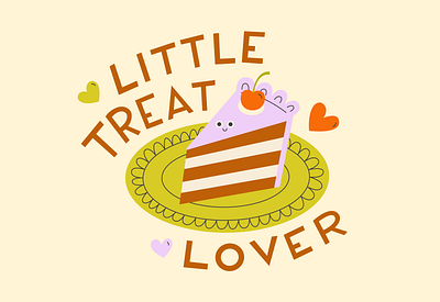 Little Treat Lover cake cute dessert food food illustration hand lettering illustration lettering little treat sticker design treat type typography