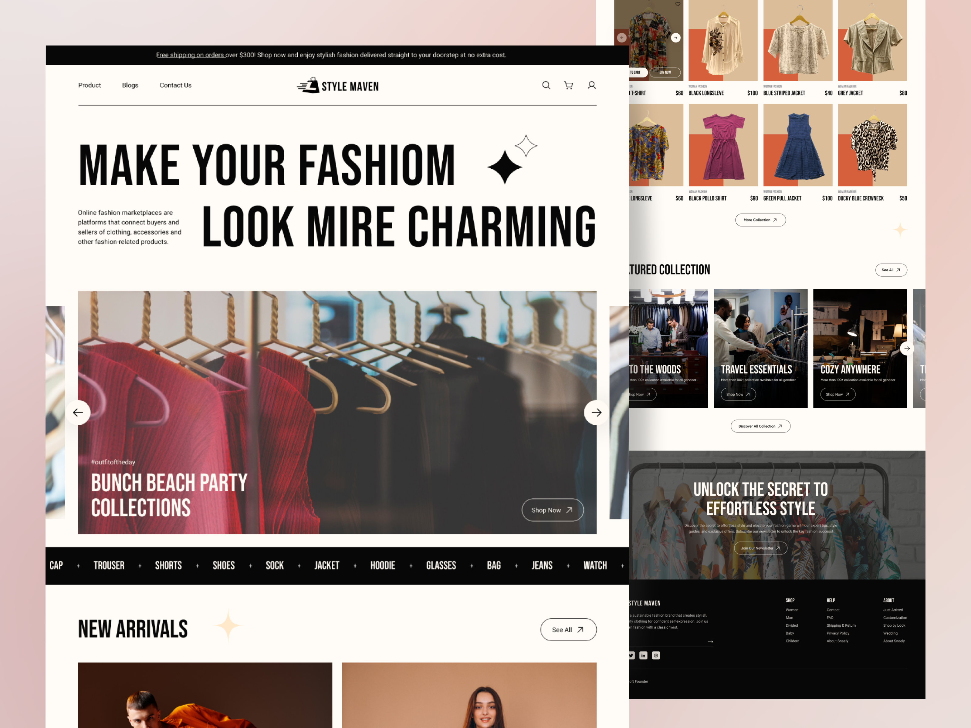Example of E Commerce Website Design (Full Website)