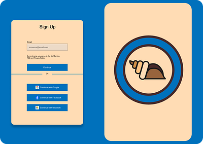 Sign up page ui